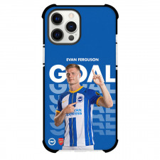 Evan Ferguson Phone Case For iPhone and Samsung Galaxy Devices - Evan Ferguson Brighton & Hove Albion F.C. Portrait On WordArt Background