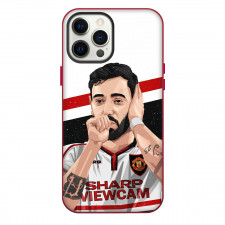 Bruno Fernandes Phone Case For iPhone Samsung Galaxy Pixel OnePlus Vivo Xiaomi Asus Sony Motorola Nokia - Bruno Fernandes Manchester United Illustration Art On Stripe White Background