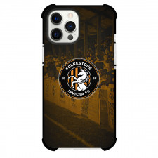 Folkestone Invicta Football Club Phone Case For iPhone Samsung Galaxy Pixel OnePlus Vivo Xiaomi Asus Sony Motorola Nokia - Folkestone Invicta Football Club Stadium with Logo Crowd Fade Background