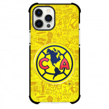 Club de Futbol America S.A. de C.V. Phone Case For iPhone Samsung Galaxy Pixel OnePlus Vivo Xiaomi Asus Sony Motorola Nokia - Club de Futbol America S.A. de C.V. Graffiti Texture with Logo Yellow Effect