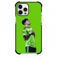 Alejandro Garnacho Phone Case For iPhone and Samsung Galaxy Devices - Alejandro Garnacho Manchester United Praying Minimalist Green Art