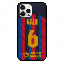 Gavi Phone Case For iPhone and Samsung Galaxy Devices - Gavi FC Barcelona No. 6 Jersey Blue Red Stripe
