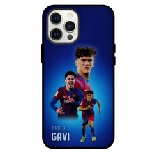 Pablo Gavi Phone Case For iPhone and Samsung Galaxy Devices - Pablo Gavi FC Barcelona Blue Graphic Poster