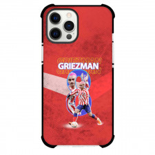Antoine Griezmann Phone Case For iPhone and Samsung Galaxy Devices - Antoine Griezmann 8 Atletico De Madrid Shooting On Red Background