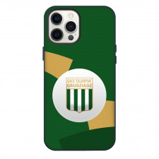 Olimpia Grudziadz Phone Case For iPhone Samsung Galaxy Pixel OnePlus Vivo Xiaomi Asus Sony Motorola Nokia - Logo In Green And Beige Background