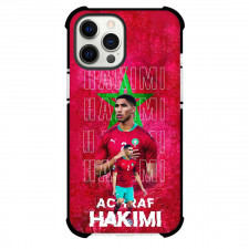 Achraf Hakimi Phone Case For iPhone and Samsung Galaxy Devices - Achraf Hakimi Portrait On Moroccan Flag