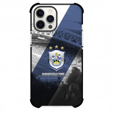 Huddersfield Town A.F.C. Phone Case For iPhone and Samsung Galaxy Devices - Huddersfield Town A.F.C. Logo Stripe Background