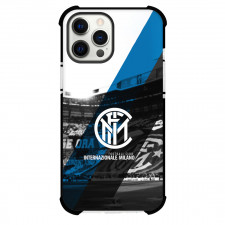 Inter Milan Phone Case For iPhone and Samsung Galaxy Devices - Inter Milan Logo Stripe Background