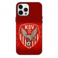 Kapfenberg SV Phone Case For iPhone Samsung Galaxy Pixel OnePlus Vivo Xiaomi Asus Sony Motorola Nokia - Logo In Retro Red Background