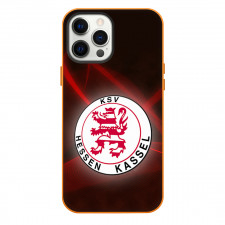 Hessen Kassel Football Club Phone Case For iPhone Samsung Galaxy Pixel OnePlus Vivo Xiaomi Asus Sony Motorola Nokia - Logo In Red Abstract Background