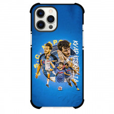 Khvicha Kvaratskhelia Phone Case For iPhone and Samsung Galaxy Devices - Khvicha Kvaratskhelia S.S.C. Napoli Poster Art On Blue Background