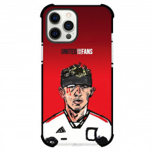 Lisandro Martinez Phone Case For iPhone and Samsung Galaxy Devices - Lisandro Martinez Manchester United Portrait Sketch On Red Background
