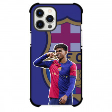 Lamine Yamal Phone Case For iPhone Samsung Galaxy Pixel OnePlus Vivo Xiaomi Asus Sony Motorola Nokia - Lamine Yamal FCB Signature Celebration On Logo Background