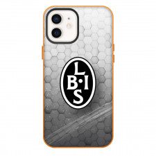 Landskrona BoIS Phone Case For iPhone Samsung Galaxy Pixel OnePlus Vivo Xiaomi Asus Sony Motorola Nokia - Landskrona BoIS Logo On Grayscael Hexagon Background Football Club
