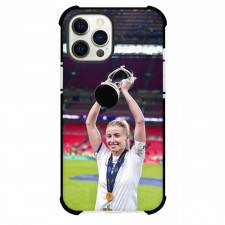 Leah Williamson Phone Case For iPhone and Samsung Galaxy Devices - Leah Williamson England Women's National Football Holding Trophy Poster