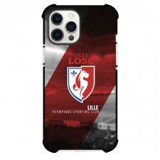 LOSC Lille Phone Case For iPhone and Samsung Galaxy Devices - LOSC Lille Logo Stripe Background