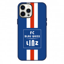 FC Blau Weiss Linz Phone Case For iPhone Samsung Galaxy Pixel OnePlus Vivo Xiaomi Asus Sony Motorola Nokia - Logo In Blue White And Red Stripe Background