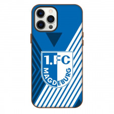 1. FC Magdeburg Phone Case For iPhone Samsung Galaxy Pixel OnePlus Vivo Xiaomi Asus Sony Motorola Nokia - Logo In Blue And White Line Stripe Background Football Club