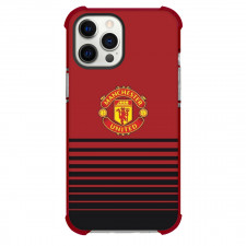 Manchester United Phone Case For iPhone and Samsung Galaxy Devices - Manchest United Black Lower Stripes Background