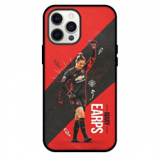 Mary Earps Phone Case For iPhone and Samsung Galaxy Devices - Mary Earps Manchester United F.C. Celebration On Black Red Background