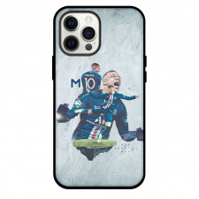 Kylian Mbappe Phone Case For iPhone and Samsung Galaxy Devices - Kylian Mbappe Paris Saint-Germain Celebration Poster On Gray Background