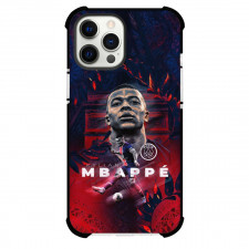 Kylian Mbappe Phone Case For iPhone and Samsung Galaxy Devices - Kylian Mbappe Paris Saint-Germain Portrait On Black Red Graphic Art