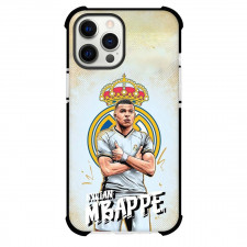 Kylian Mbappe Phone Case For iPhone Samsung Galaxy Pixel OnePlus Vivo Xiaomi Asus Sony Motorola Nokia - Kylian Mbappe Standing On Real Madrid Logo Illustration Art