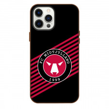 FC Midtjylland Football Club Phone Case For iPhone Samsung Galaxy Pixel OnePlus Vivo Xiaomi Asus Sony Motorola Nokia - Logo In Red And Black Stripe Background