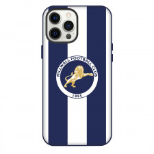 Millwall F.C. Phone Case For iPhone Samsung Galaxy Pixel OnePlus Vivo Xiaomi Asus Sony Motorola Nokia - Millwall F.C. Logo On Blue White Stripe Background