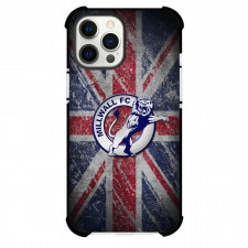 Millwall F.C. Phone Case For iPhone Samsung Galaxy Pixel OnePlus Vivo Xiaomi Asus Sony Motorola Nokia - Millwall F.C. Logo On British Vintage Flag Background