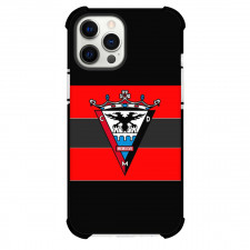 Mirandes CD Phone Case For iPhone Samsung Galaxy Pixel OnePlus Vivo Xiaomi Asus Sony Motorola Nokia - Mirandes CD Logo On Red Black Stripe Background Football Club