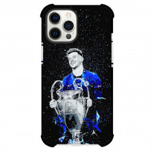 Mason Mount Phone Case For iPhone and Samsung Galaxy Devices - Mason Mount Chelsea F.C. Holding Champions Trophy Illustration