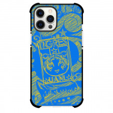 Club Tigres de la Universidad Autonoma de Nuevo Leon Phone Case For iPhone Samsung Galaxy Pixel OnePlus Vivo Xiaomi Asus Sony Motorola Nokia - Club Tigres de la Universidad Autonoma de Nuevo Leon Logo with Sketch Pattern Blue Effect