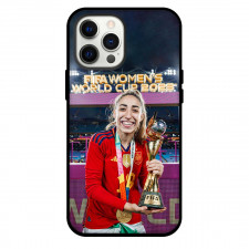 Spain Women National Team World Cup Olga Carmona Phone Case For iPhone and Samsung Galaxy Devices - Olga Carmona Smiling Trophy Portrait