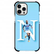 Victor Osimhen Phone Case For iPhone and Samsung Galaxy Devices - Victor Osimhen S.S.C. Napoli Running On SkyBlue Poster Art