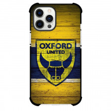 Oxford United Phone Case For iPhone Samsung Galaxy Pixel OnePlus Vivo Xiaomi Asus Sony Motorola Nokia - Oxford United Logo On Yellow Blue Paint Wood Background