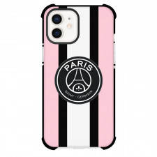 Paris Saint-Germain F.C. Phone Case For iPhone Samsung Galaxy Pixel OnePlus Vivo Xiaomi Asus Sony Motorola Nokia - Paris Saint-Germain F.C. Logo On Pink Black Strip Background