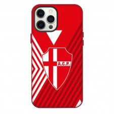 Calcio Padova Phone Case For iPhone Samsung Galaxy Pixel OnePlus Vivo Xiaomi Asus Sony Motorola Nokia - Logo In Red And White Stripe Background