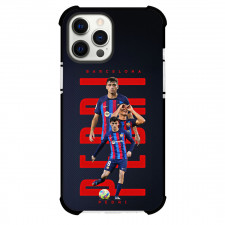 Pedri Phone Case For iPhone and Samsung Galaxy Devices - Pedri 8 FC Barcelona Poster On Red Word Art Background