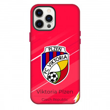 FC Viktoria Plzen Phone Case For iPhone Samsung Galaxy Pixel OnePlus Vivo Xiaomi Asus Sony Motorola Nokia - Logo Poster In Red Background