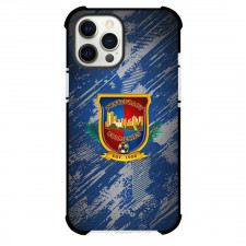 Pontefract Collieries Football Club Phone Case For iPhone Samsung Galaxy Pixel OnePlus Vivo Xiaomi Asus Sony Motorola Nokia - Pontefract Collieries Football Club Logo with Brush Diagonal Stripe Blue Effect