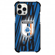 Queretaro Futbol Club Phone Case For iPhone Samsung Galaxy Pixel OnePlus Vivo Xiaomi Asus Sony Motorola Nokia - Queretaro Futbol Club Logo with Diagonal Stripe Blue and Black Effect