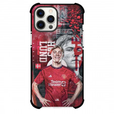 Rasmus Hojlund Phone Case For iPhone and Samsung Galaxy Devices - Rasmus Hojlund Manchester United F.C. Smiling Portrait On Graphic Art