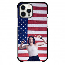 Rose Lavelle Phone Case For iPhone and Samsung Galaxy Devices - Rose Lavelle United States Women's National Football Showing Victory Sign On USA Flag
