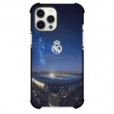 Real Madrid FC Phone Case For iPhone Samsung Galaxy Pixel OnePlus Vivo Xiaomi Asus Sony Motorola Nokia - Real Madrid FC Logo On Stadium Night Scene Background