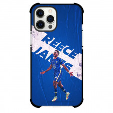 Reece James Phone Case For iPhone and Samsung Galaxy Devices - Reece James Chelsea F.C. Celebration On Blue Background