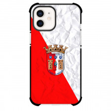 SC Braga B Phone Case For iPhone Samsung Galaxy Pixel OnePlus Vivo Xiaomi Asus Sony Motorola Nokia - SC Braga B Logo On Red And White Texture Background