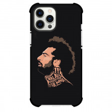 Mohamed Salah Phone Case For iPhone and Samsung Galaxy Devices - Mohamed Salah Side Portrait Illustration Running Down The Wing