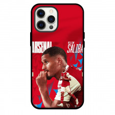 William Saliba Phone Case For iPhone and Samsung Galaxy Devices - William Saliba Arsenal F.C. Side Portrait Poster