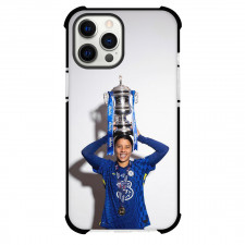 Sam Kerr Phone Case For iPhone and Samsung Galaxy Devices - Sam Kerr Australia Women's National Football Holding Champion Trophy On Head Poster